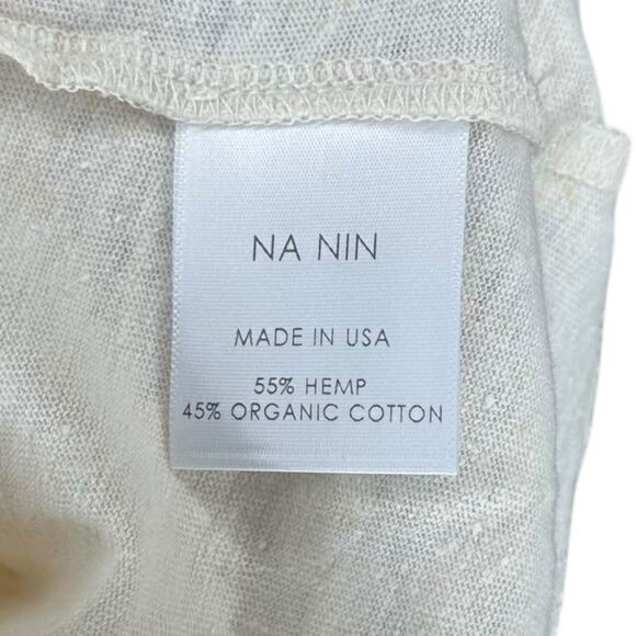 NA NIN Cream White Hemp Organic Cotton Knit Oversized Tank Top Women's One Size - Picture 4 of 7